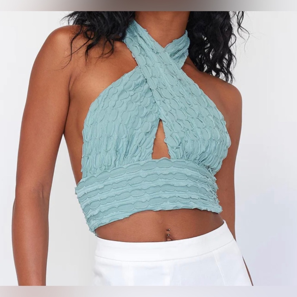 Princess Polly Chayse Top Size 4 Blue